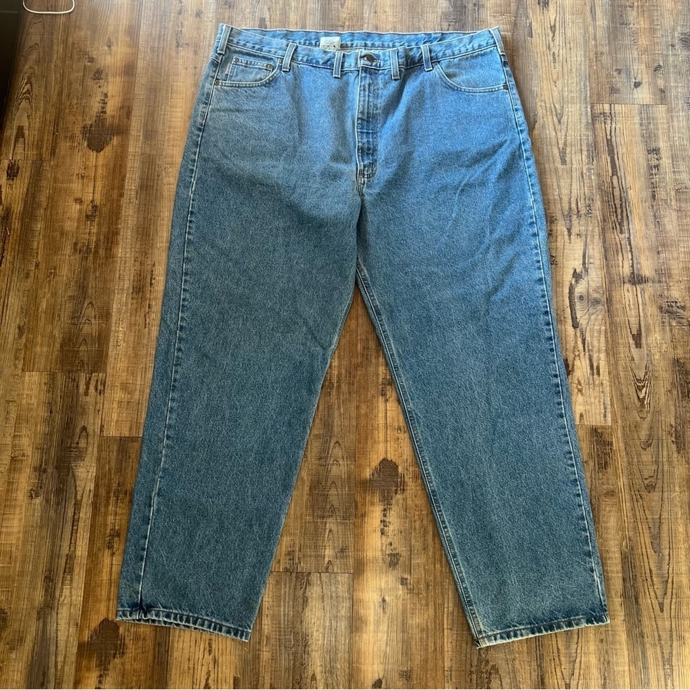 Carhartt Mens Jeans 48x32 Relaxed Fit Denim Medium Wash 100% Cotton